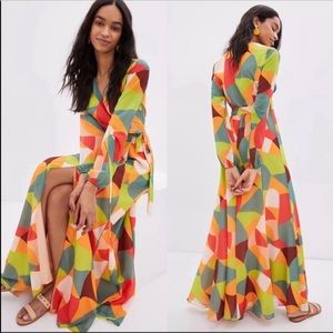 Hutch Maxi Wrap Dress (Lysette Geometrical).